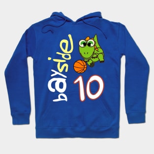 Bayside Dinosaurs Wavy Retro Basketball Jersey #10 Hoodie